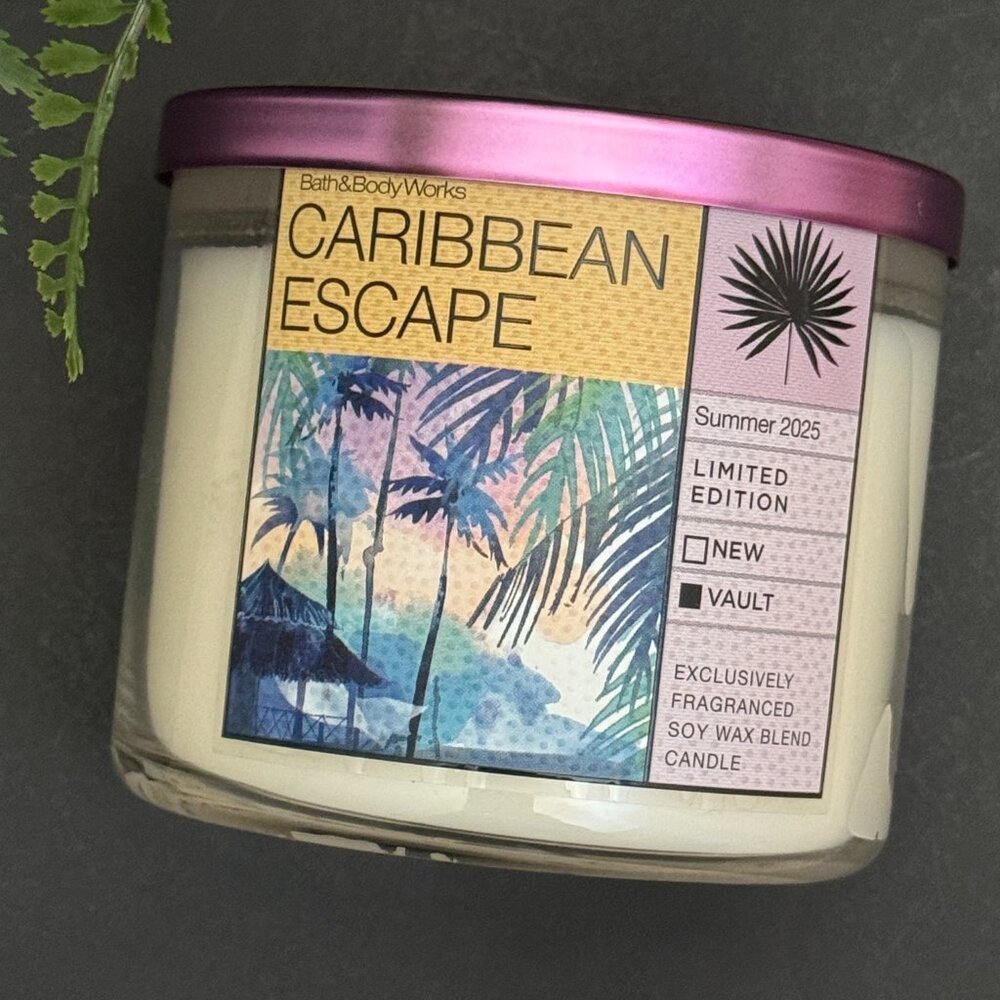BBW Caribbean Escape Bath & Body Works 3 Wick Candle - Picture 5 of 10